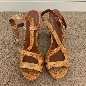 Ralph Lauren glazed cork heels
